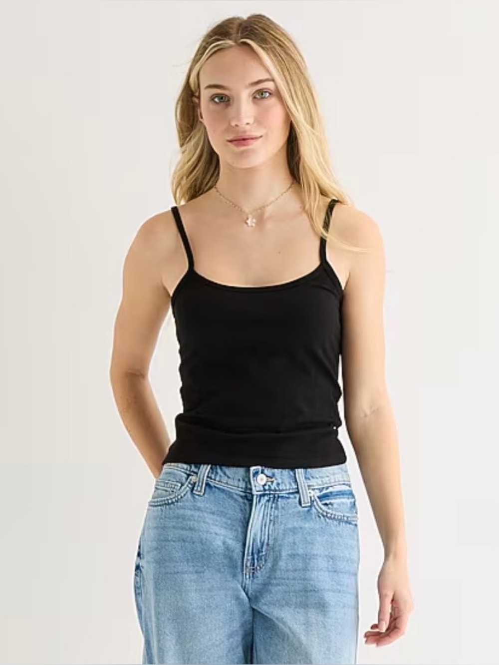 Everyday Black Spaghetti Strap Camisole for Women